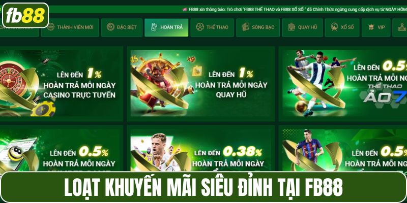 Điểm qua loạt chương trình khuyến mãi tại FB88