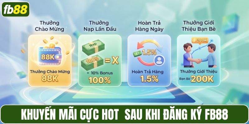 Khuyến mãi cực hot  sau khi đăng ký FB88
